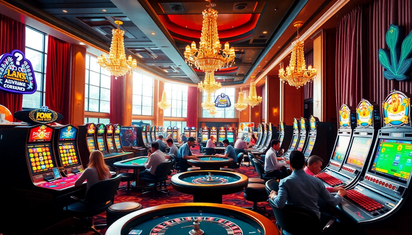 Experience exhilarating gameplay at Fb88 with luxurious casino tables and engaging slot machines.