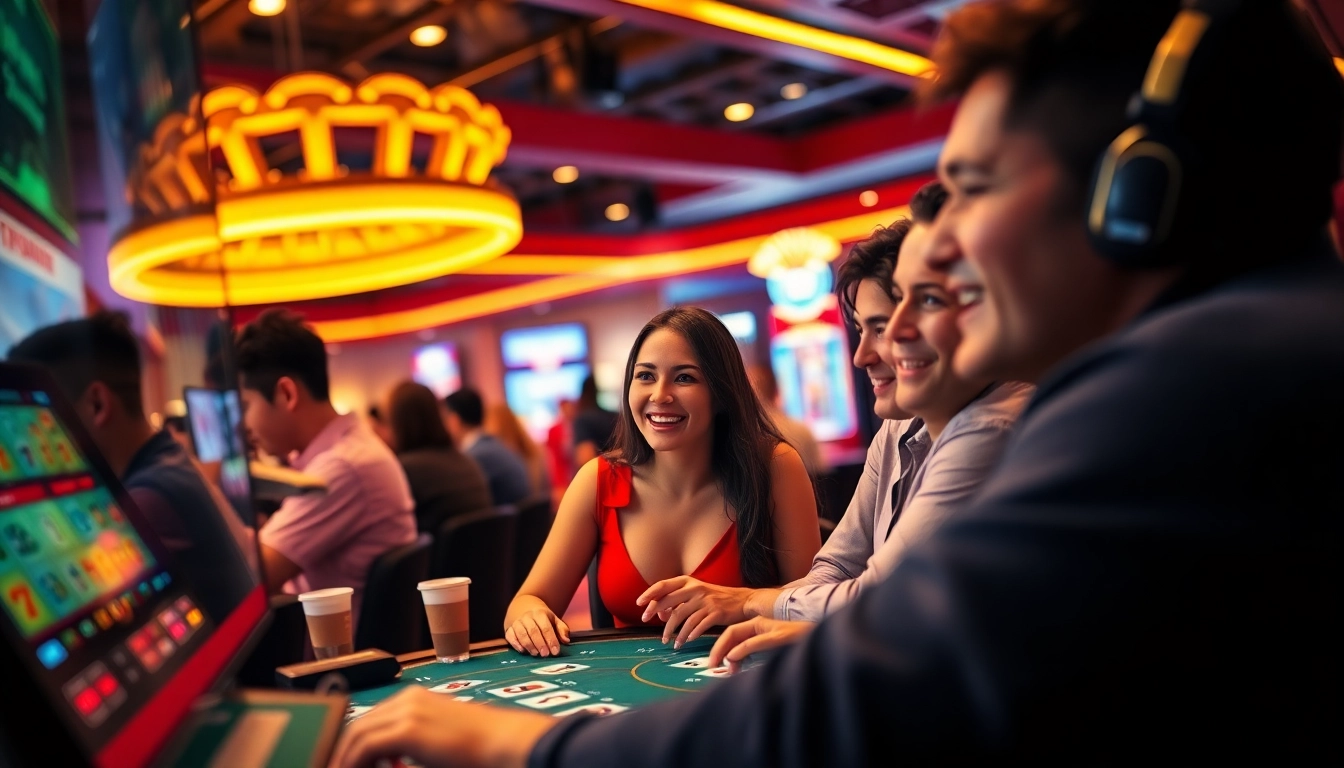 Engaging players enjoying live games at ev88win.live, showcasing excitement and luxury.