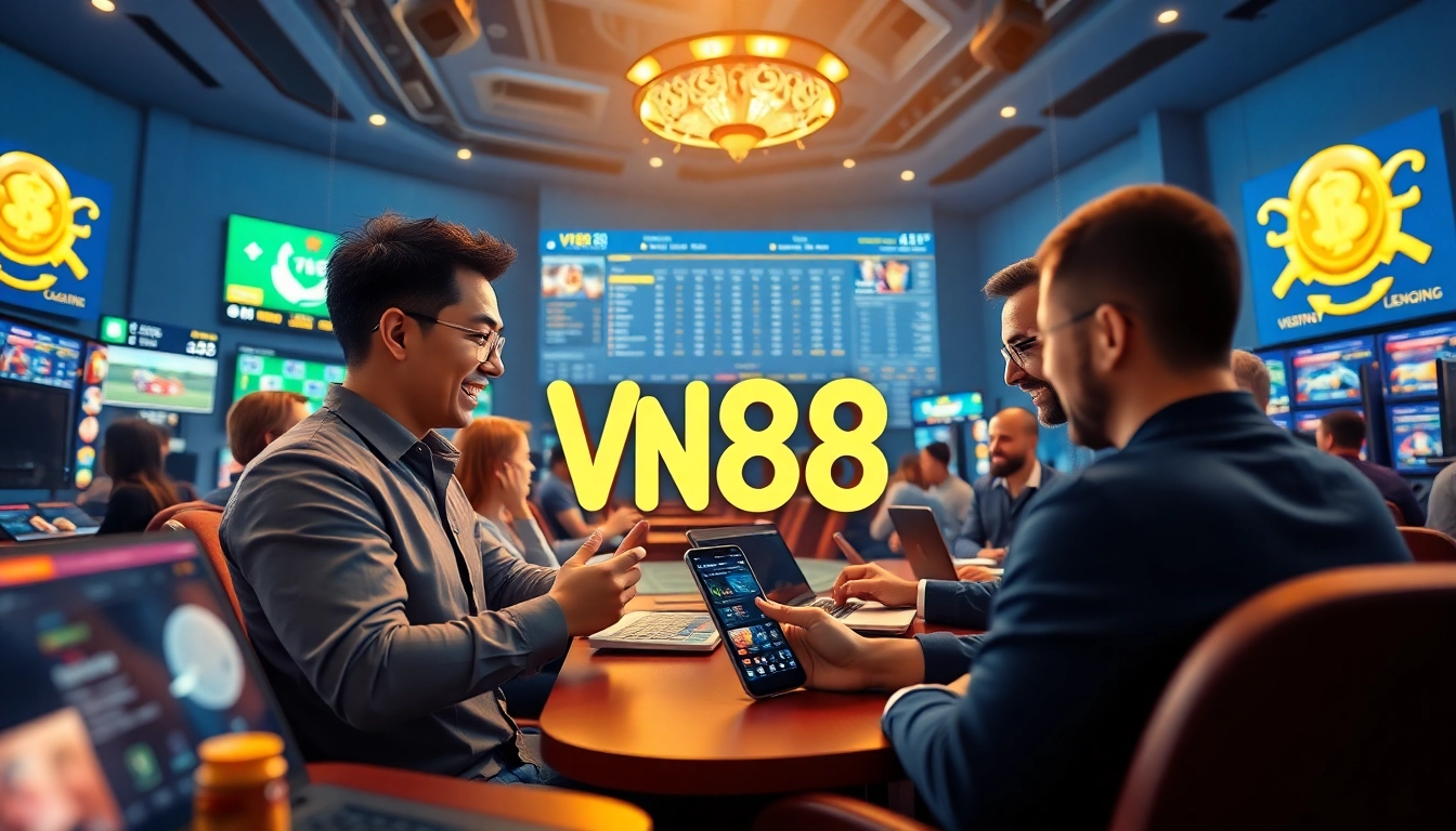 VN88 online betting platform showcasing sports and casino gaming experiences with users engaged.