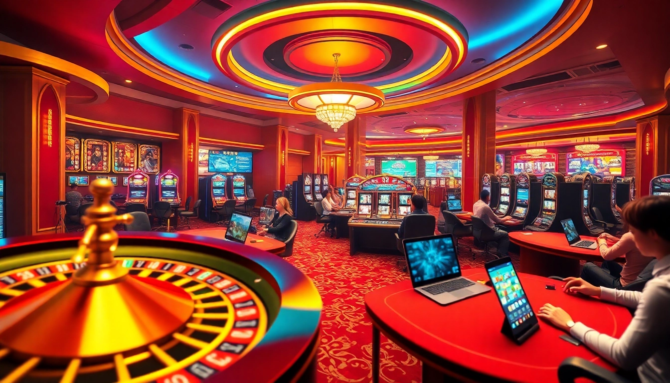 Experience the thrill of OK9 Dang Nhap with players enjoying diverse casino games and vibrant platforms.