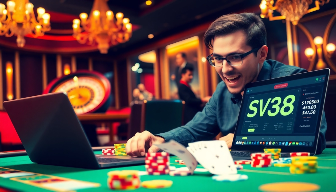 Experience thrilling online gambling at https://sv388win.live with vibrant casino action and poker chips.