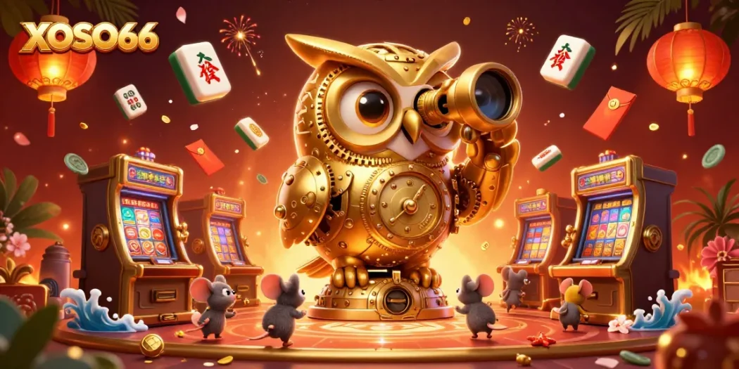Experience the excitement of XOSO66 with interactive games and rich casino visuals in this vibrant scene.